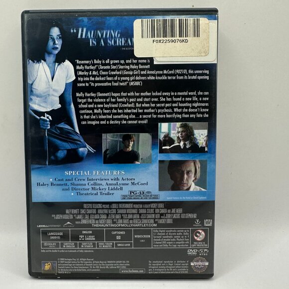 The Haunting Of Molly Hartley DVD PG-13 Thriller/Horror 2008 Haley Bennett - Picture 2 of 3